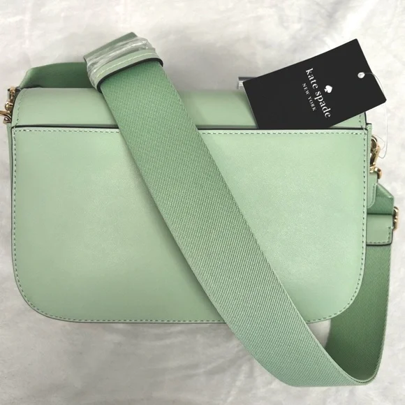 KATE SPADE Buddie Smooth Leather Medium Crossbody Pistachio Handbag--NWT - Picture 4 of 14